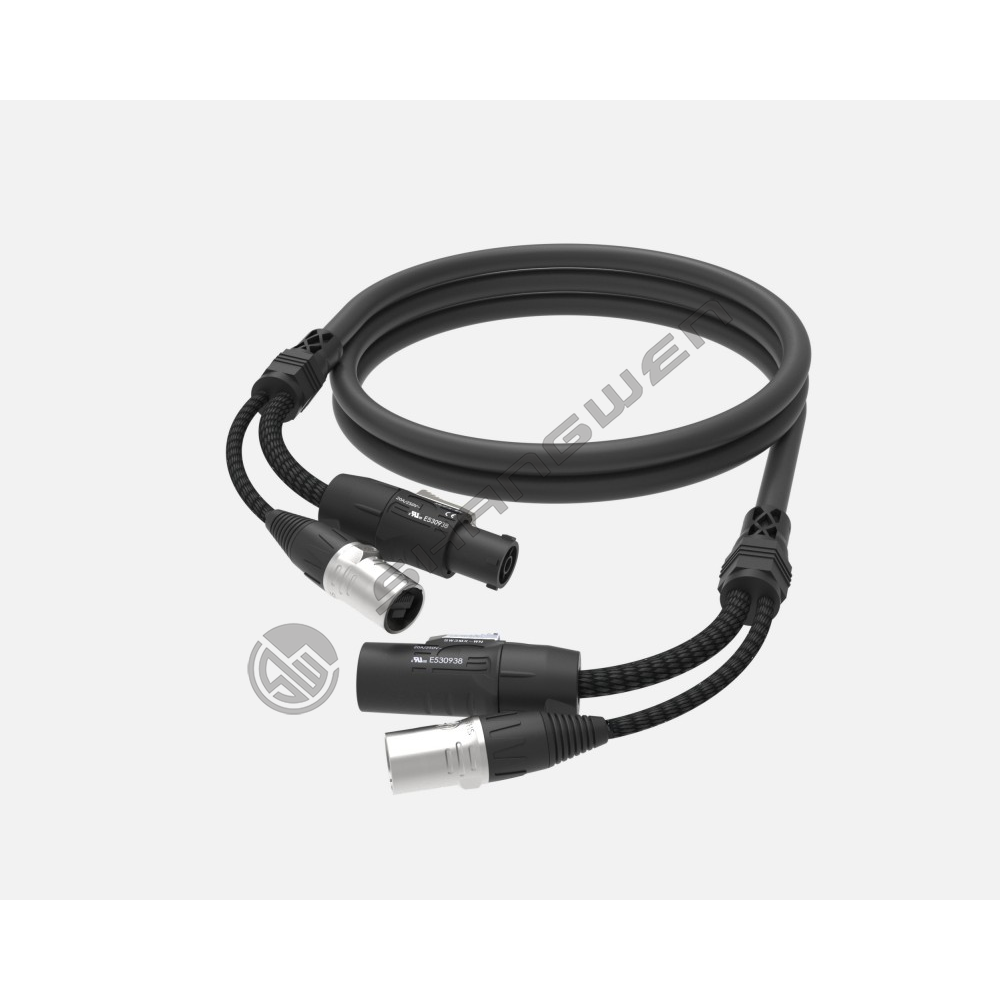 Black Power+RJ45 combination cable